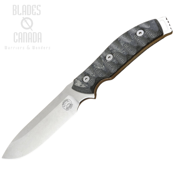 White River GTI 4.5 Fixed Blade Knife, CPM S35VN, Micarta Black/OD, WRGTI45-LBO